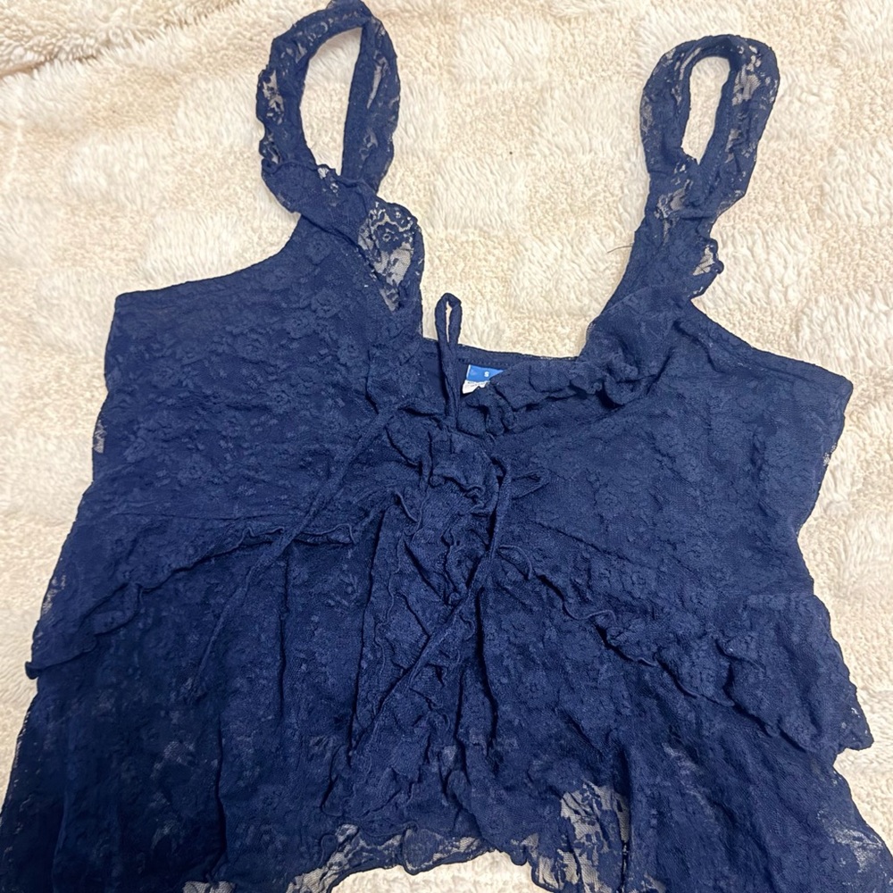 Old Navy Navy Lace Blouse